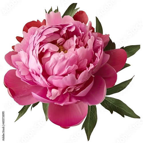Pink peony flower arrangement transparent  © CozyDesign