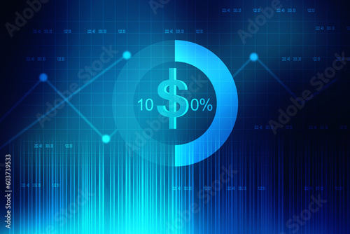 2d illustration Stock market online business concept