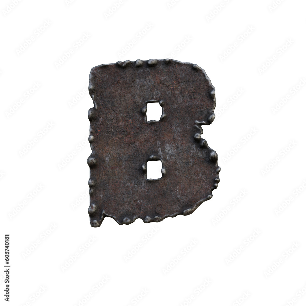 Rough & Rusty Iron 3D Alphabet or PNG Letters