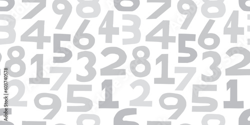 Numbers illustration background. Seamless pattern.Vector. 数字のイラストパターン