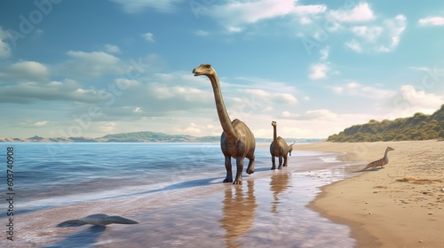 Plateosaurus, a dinosaur that lived millions of years ago.Generative AI photo