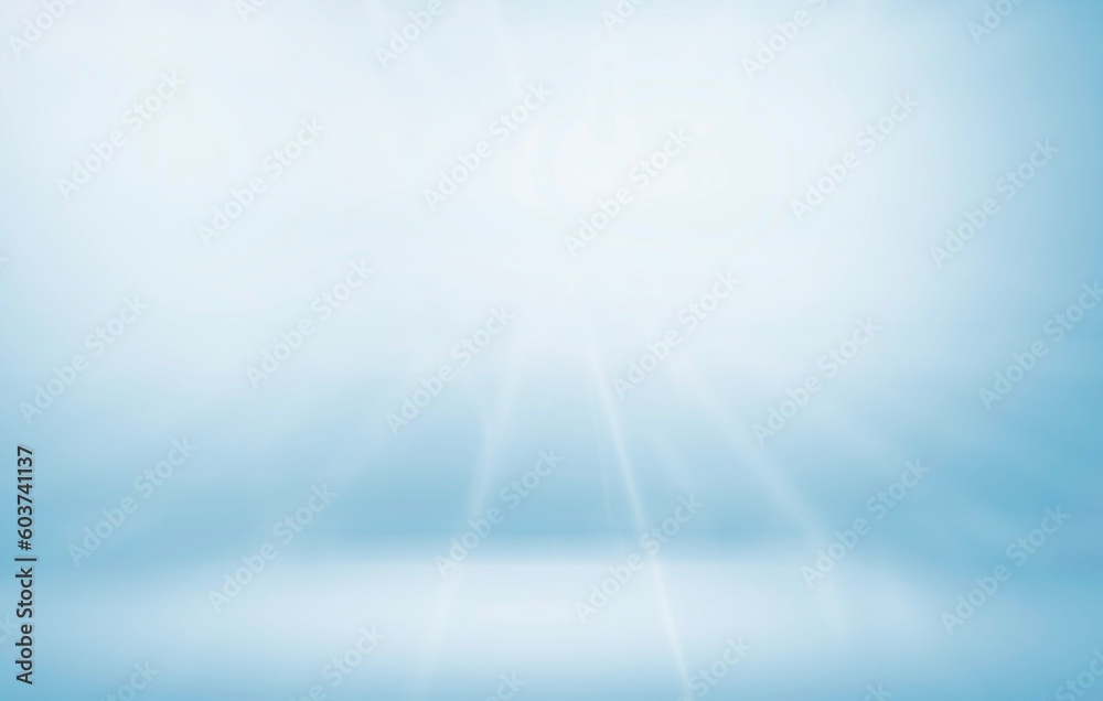 Blue white light gradient empty studio room backdrop wallpaper abstract background blurred. use for showcase or product your. copy space for text