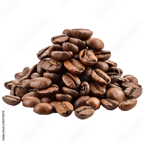 A pile of coffee black beans mountain pile