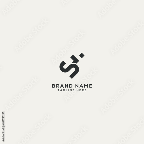 Abstract JS SJ letter logo design. Flat vector logo design template element.