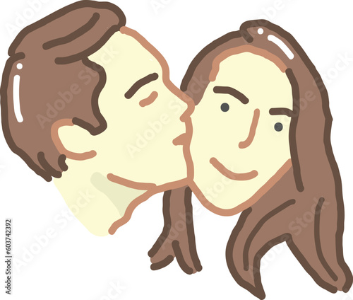 couple kissing on cheek