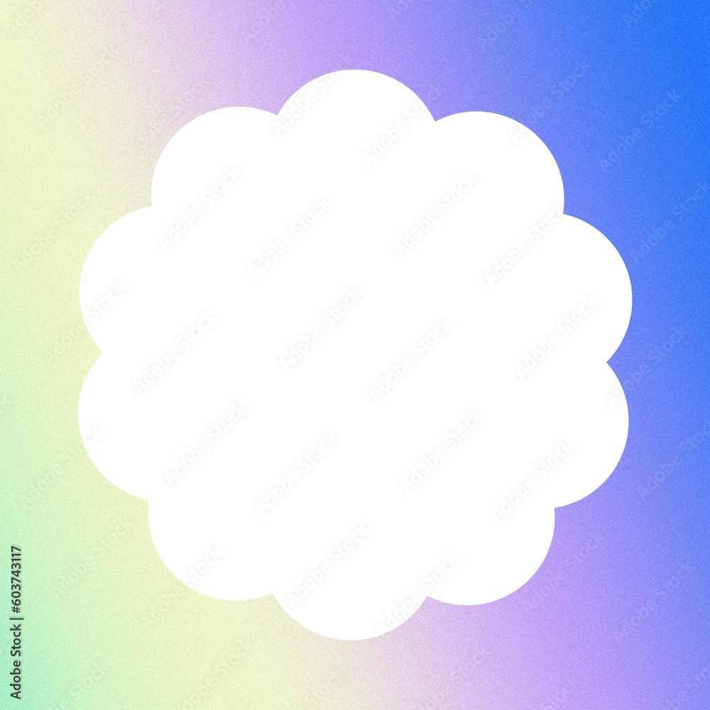 Blue And Green Gradient Flower Frame Blue And Green Gradient Flower Frame