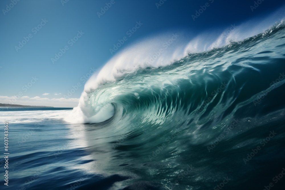 water crash cool surfing blue nature ocean sea liquid wave. Generative AI. water crash cool surfing blue nature ocean sea liquid wave. Generative AI.