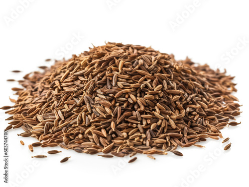 cumin seeds on a white isolated background 