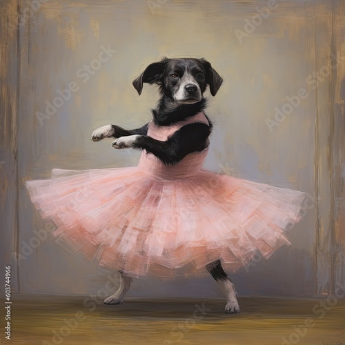 Dog Ballerina Dancer in a T...