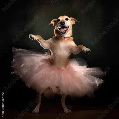 Dog Ballerina Dancer in a T...