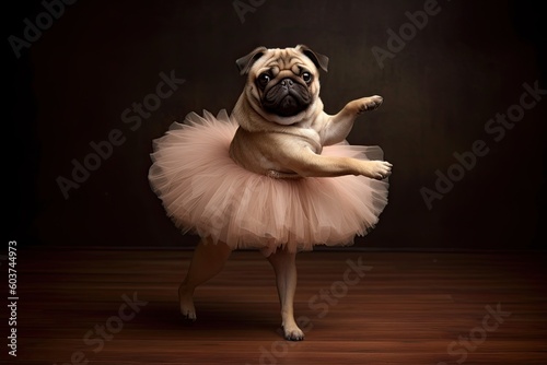 Dog Ballerina Dancer in a T...