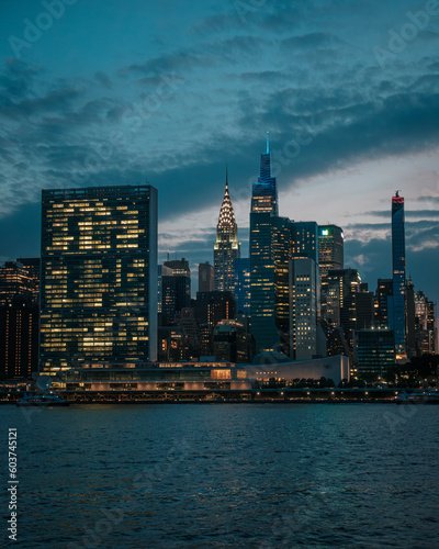 View of the Chrysler Building and Manhattan skyline from Long Island City, Queens, New York