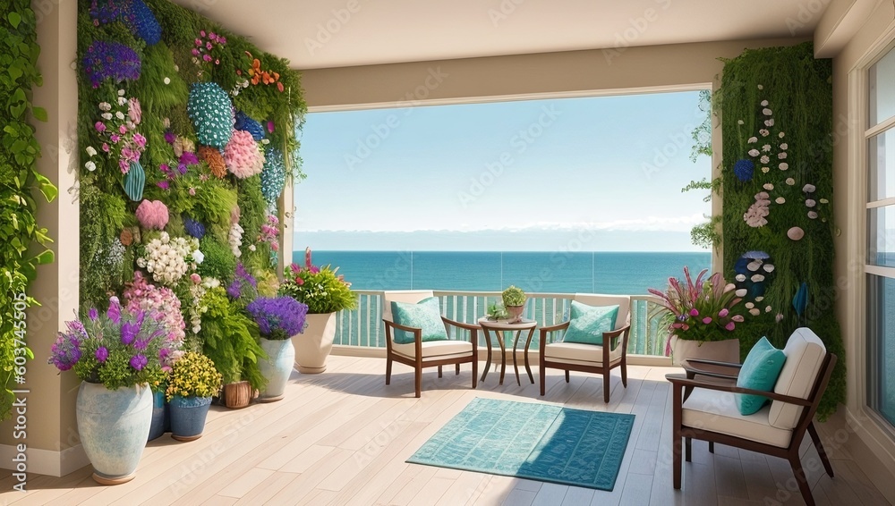 Fototapeta premium Terrace, generative AI