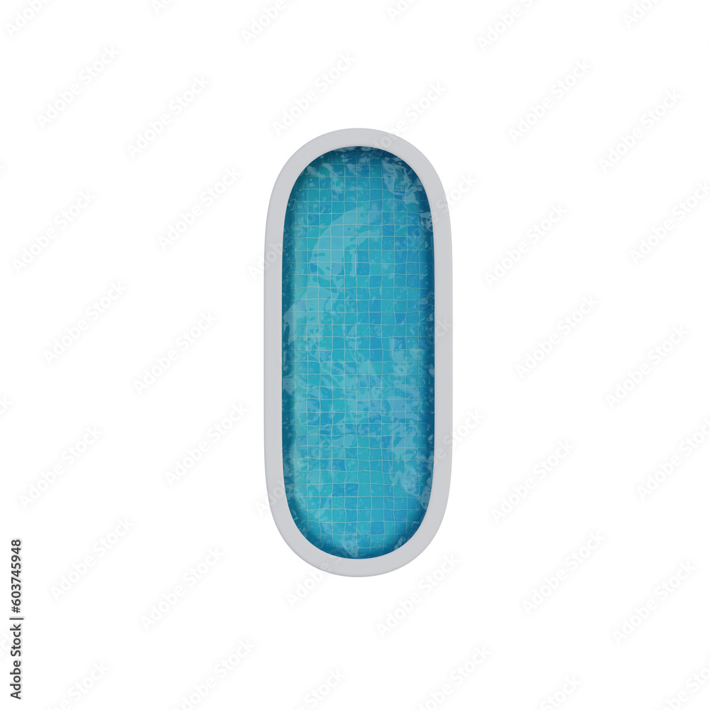 Swimming Pool 3D Alphabet or PNG Letters Swimming Pool 3D Alphabet or PNG Letters