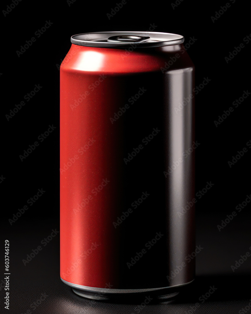 red aluminium drink can in dark generative ai red aluminium drink can in dark generative ai