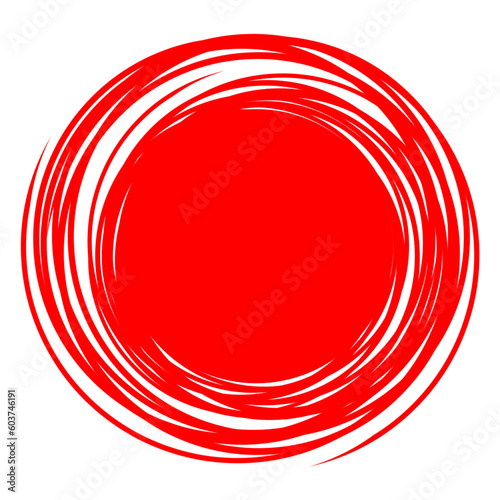 Red scribble circle in transparent background . Hand drawn ink style Scrawl circle.Red doodle circle drawing.