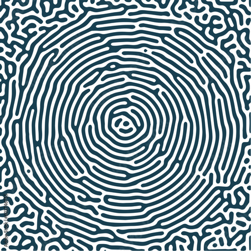Monochrome reaction diffusion Organic spiral circular shapes abstract turing pattern background