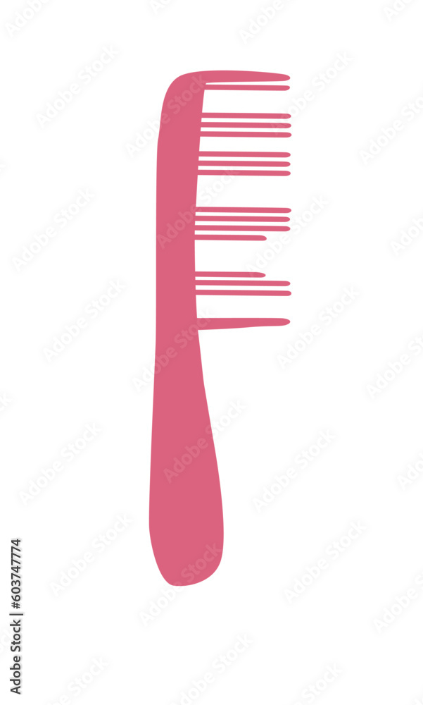 Broken plastic comb vector. Broken plastic product concept. Comb clipart. Flat vector in cartoon style isolated on white background.