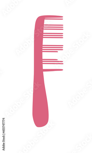 Broken plastic comb vector. Broken plastic product concept. Comb clipart. Flat vector in cartoon style isolated on white background. © tranle1990