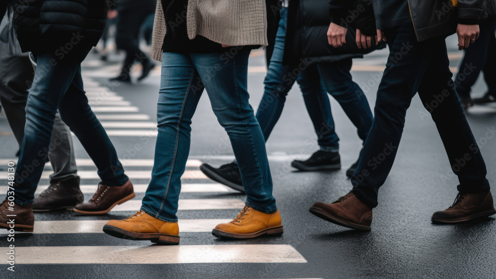 pedestrian crossing people feet generative ai pedestrian crossing people feet generative ai