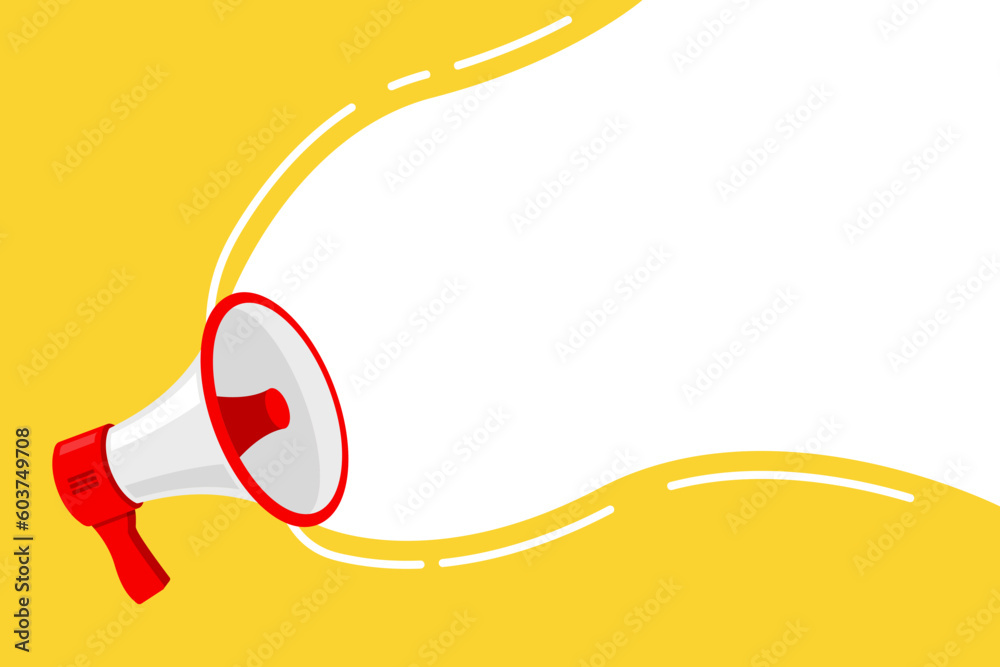 Megaphone vector illustration. Concept of join us, job vacancy and announcement for website and promotion banners. Vector illustration in flat design - obrazy, fototapety, plakaty 