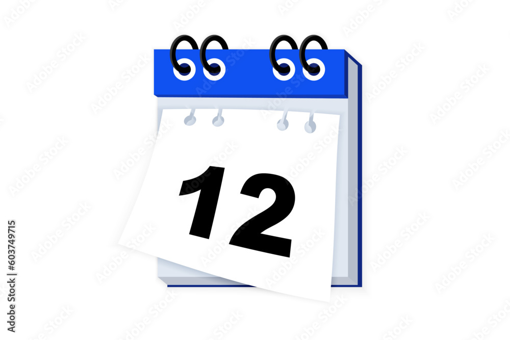 Tear off calendar sheet. Tearoff calendar. Off date. Deadline concept