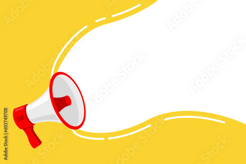Megaphone vector illustration. Concept of join us, job vacancy and announcement for website and promotion banners. Vector illustration in flat design