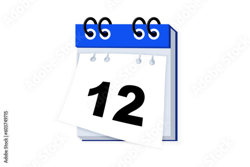 Tear off calendar sheet. Tear-off calendar. Off date. Deadline concept. Vector illustration flat design