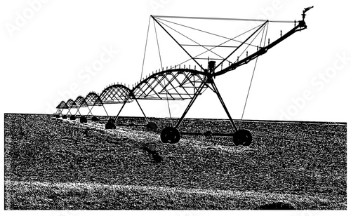 Irrigation equipment on an agricultural field 