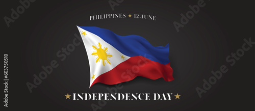 Philippines independence day vector banner, greeting card.
