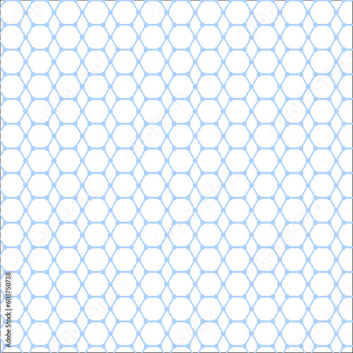 White Isometric Blueprint Hexagon Stitch Pattern Background