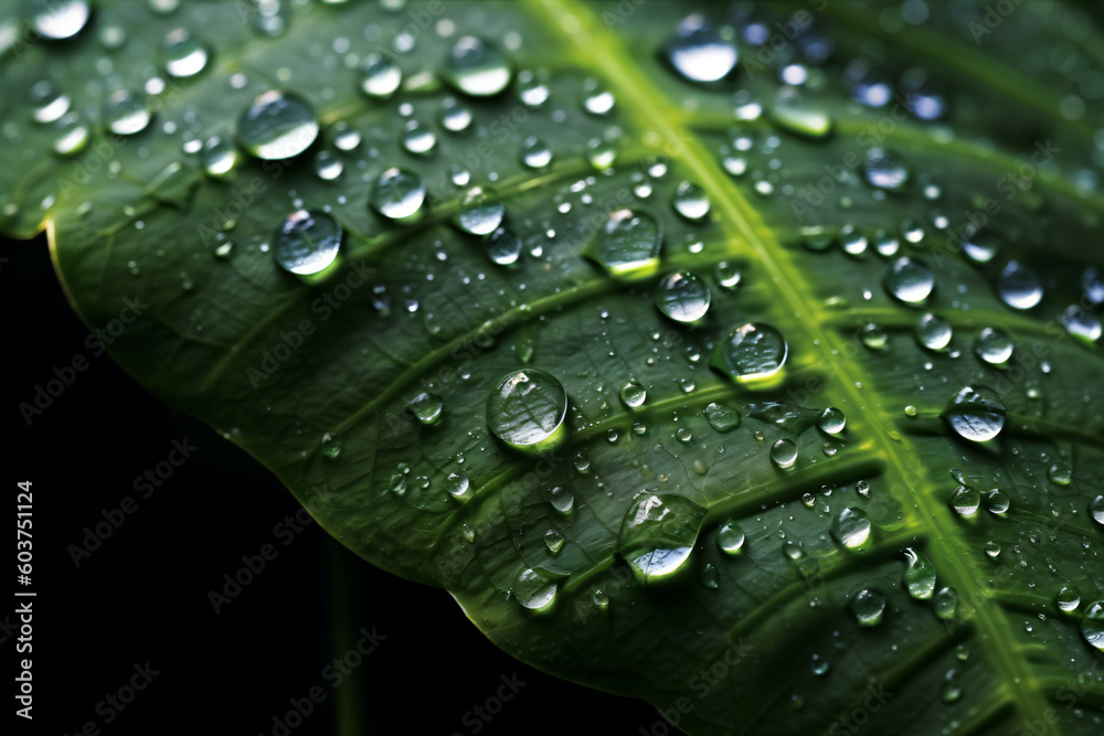 leaf with water drops leaf with water drops
