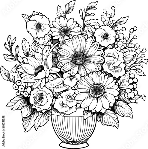 Flower In Vase Vector Art