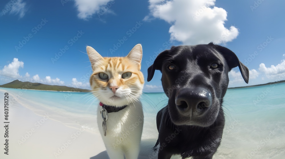Generative AI.  Cat and dog