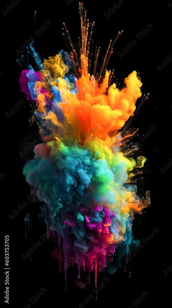 Explosive Kaleidoscope: A Mesmerizing Display of Colorful Powder created with Generative AI technology Explosive Kaleidoscope: A Mesmerizing Display of Colorful Powder created with Generative AI technology
