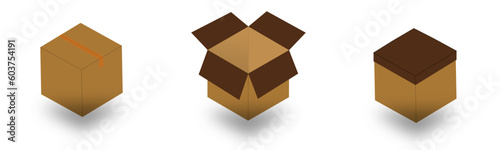 THREE DIFFERENT STYLES CARDBOARD BOXES