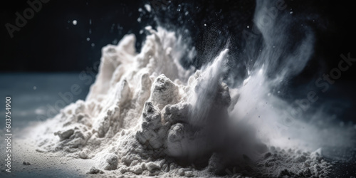 White burst of powder