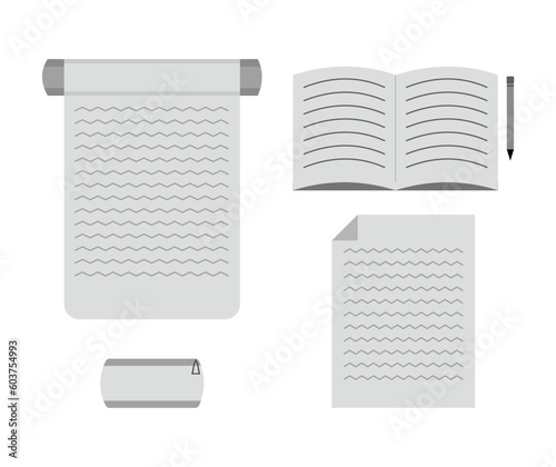 Book Set Icon Flat Vector