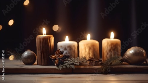 Generative AI. Christmas candles
