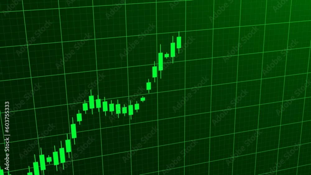 Stock chart going up. Share price animation. Investment concept.	