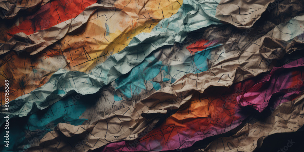 Rough crinkled paper texture background
