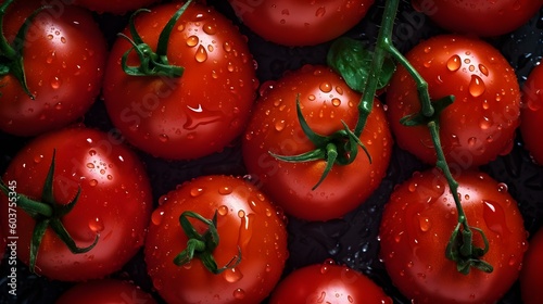 Wallpaper Mural Overhead Shot of Tomatoes with visible Water Drops
 Torontodigital.ca