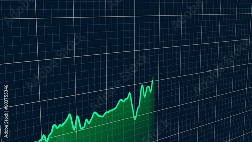 Stock chart going up. Share price animation. Investment concept.	