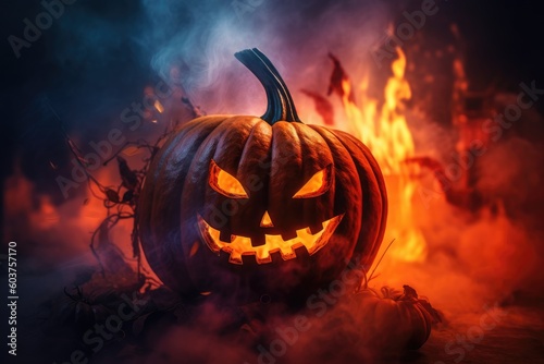 halloween pumpkin - Illustration created with generative ai