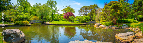 Foto Japanese Garden at Roger Williams Park, Providence, Rhode Island, pond, rocks, r