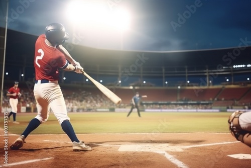 man bat athlete baseball player adult sport game field team ball. Generative AI.