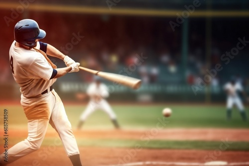 man athlete ball game player baseball athletic sport field team bat. Generative AI.
