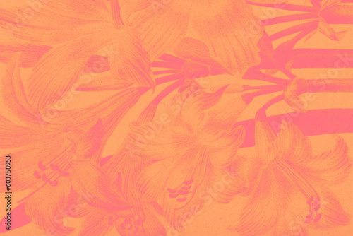 Cyanotype Textured Floral Background