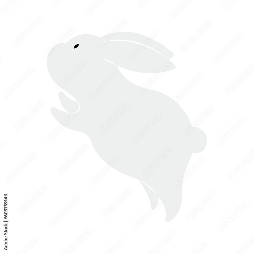 Kawaii rabbit, bunny, hare jumping illustration. Hand drawn cute cartoon animal character illustration. Flat style design, isolated vector. Mid Autumn Festival, Easter print element, Chinese zodiac Kawaii rabbit, bunny, hare jumping illustration. Hand drawn cute cartoon animal character illustration. Flat style design, isolated vector. Mid Autumn Festival, Easter print element, Chinese zodiac