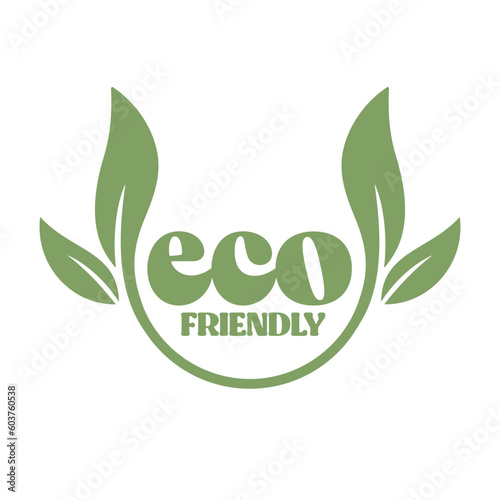 Eco friendly badge. Healthy natural label logo design. Organic product packaging design.